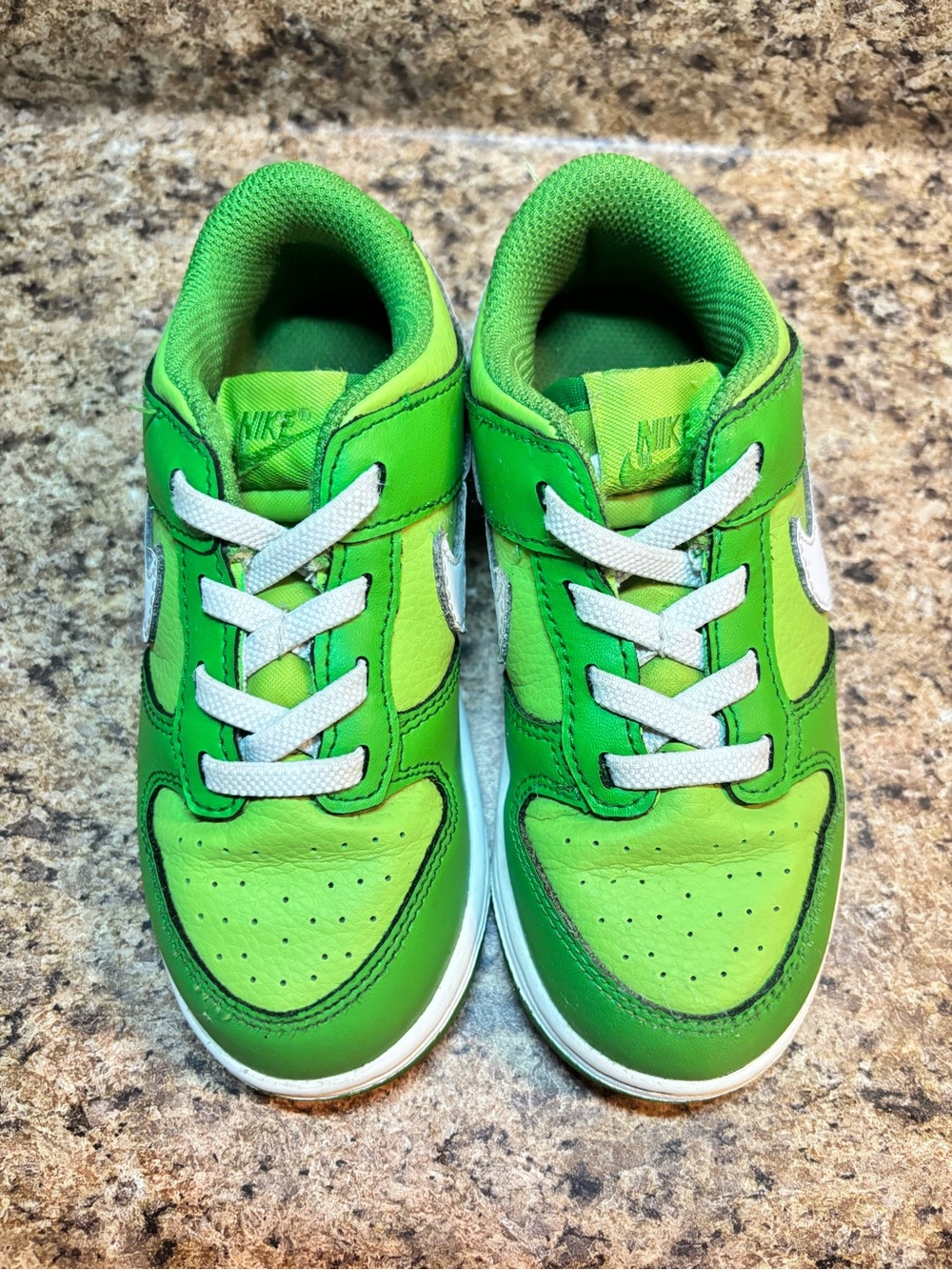 Nike Kids Green Low-Top Sneakers with White Accents
